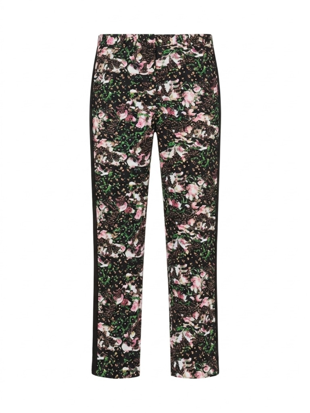 Authentic Givenchy Black Pants with Floral Accents